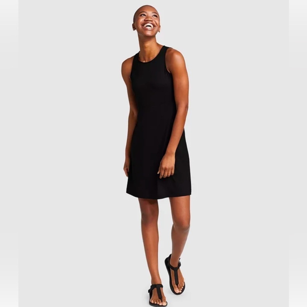 EDDIE BAUER Aster Sleeveless Empire Waist Dress Black XXL